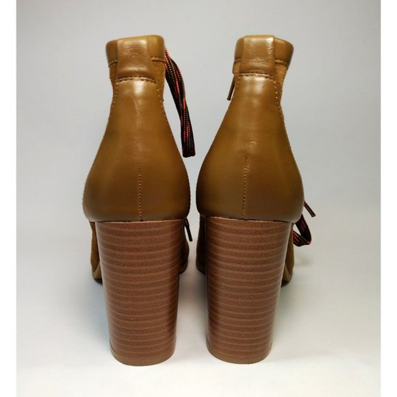 Women’s Suede Lace Up Peep Toe Booties size 8.5M by Nine West - Picture 4 of 12